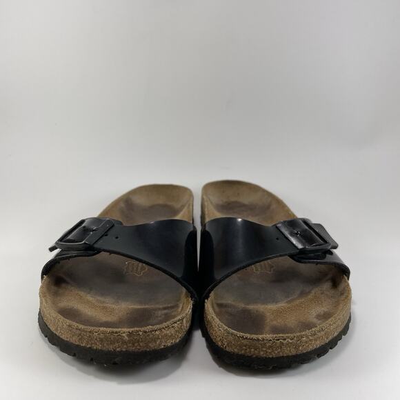 Birkenstock Madrid Slide Sandals Womens Size 41 US 10-10.5 Black Patent Leather - Picture 2 of 10